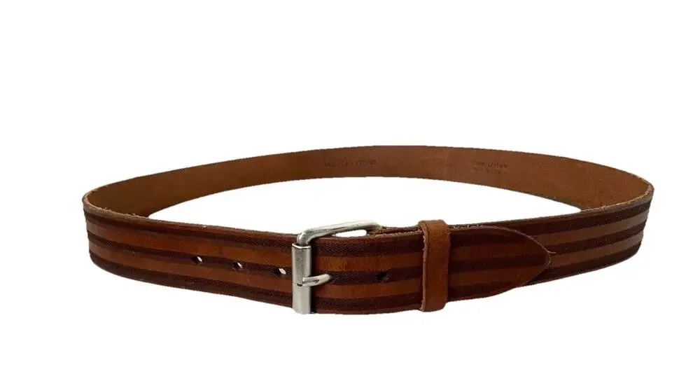 Maus & Hoffman Belt Men Genuine Leather Brown Sz 44 Designer